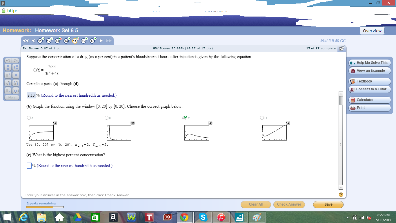 solved-suppose-the-concentration-of-a-drug-as-a-percent-in-chegg