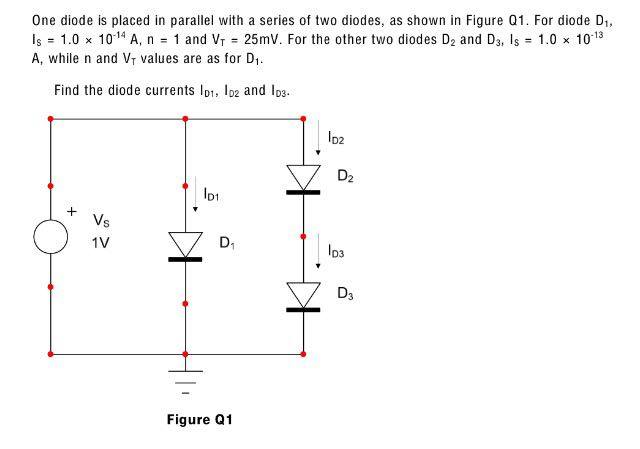 Solved One diode is placed in parallel with a series of two | Chegg.com