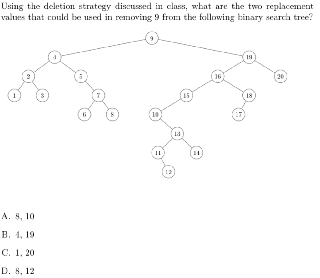 Solved Using the deletion strategy discussed in class, what | Chegg.com