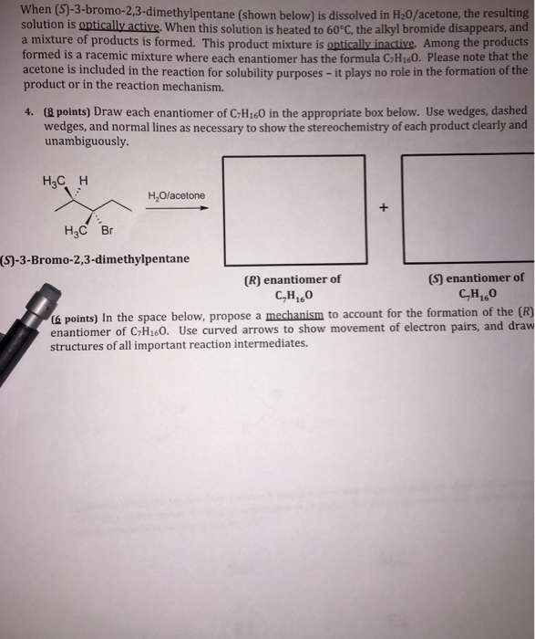 Solved When S 3 Bromo 2 3 Dimethylpentane Shown Below