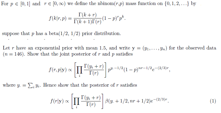 Solved Bayesian Methods question Note: The negative | Chegg.com