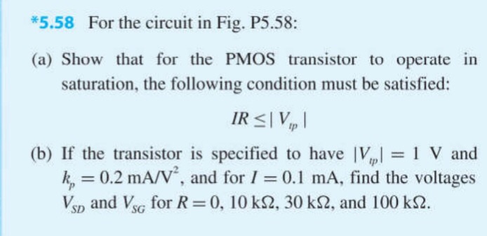 Solved *5.58 For the circuit in Fig. P5.58: a) Show that for Solved *5.58 For the circuit in Fig. P5.58: a) Show that for