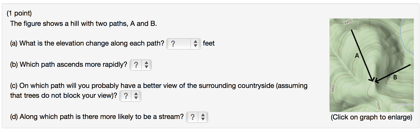 Solved The Figure Shows A Hill With Two Paths, A And B. | Chegg.com