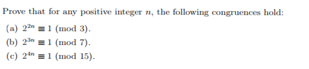 Solved Prove that for any positive integer n, the following | Chegg.com