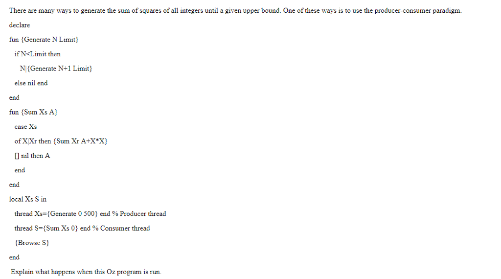 There are many ways to generate the sum of squares of | Chegg.com