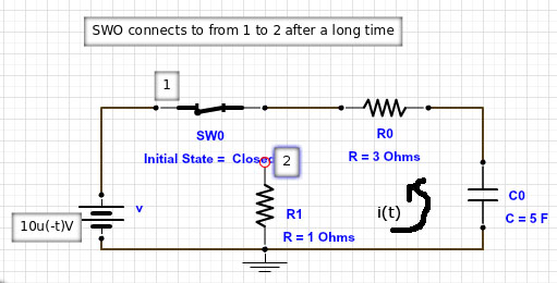 Solved In circuit shown in the figure, the switch opens at t | Chegg.com