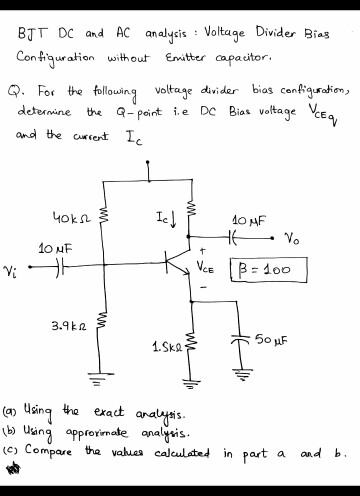 Solved forgot to mention the Vcc voltage and the collector | Chegg.com