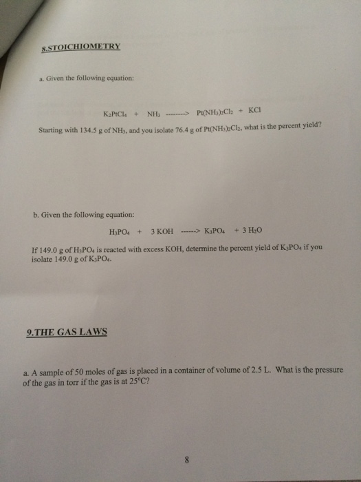 Solved Hi Guys I Have A Chemistry Test That Will Be Similar Chegg