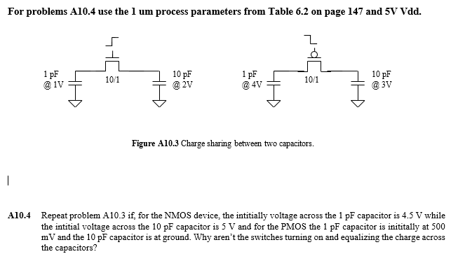 Solved For problems A10.4 use the 1 um process parameters | Chegg.com