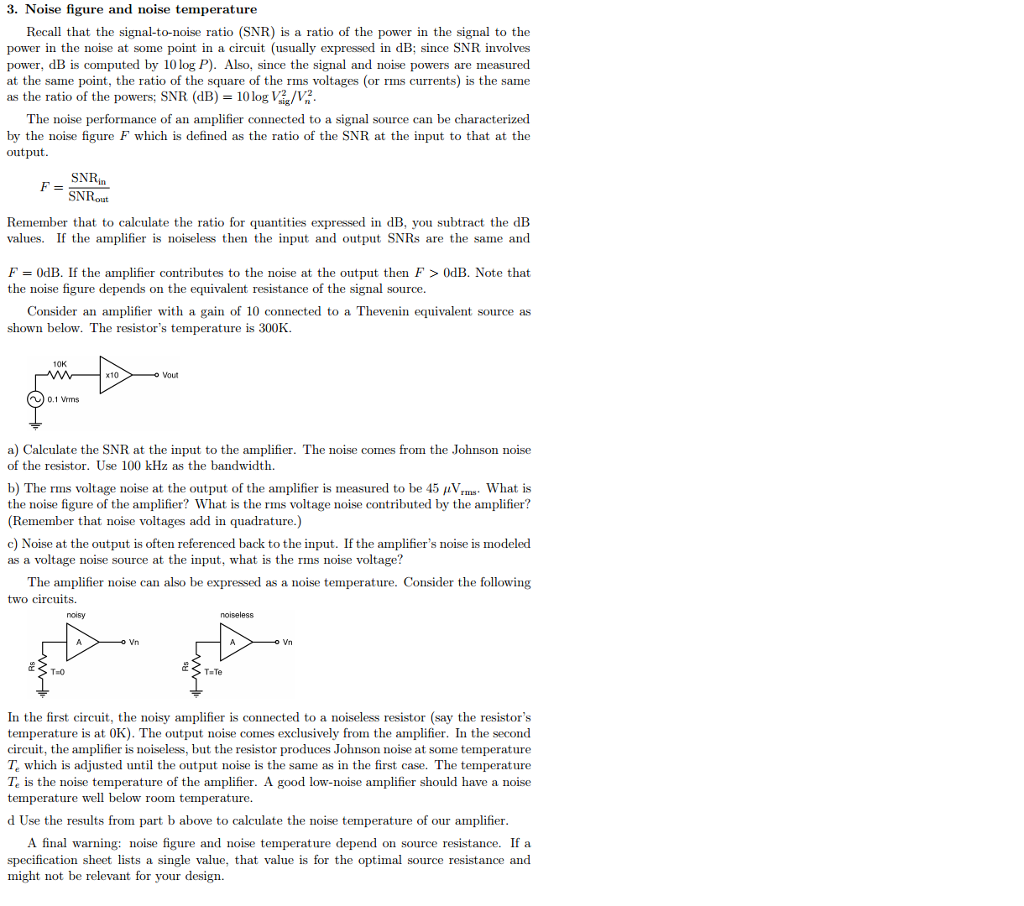 Solved Recall that the signal-to-noise ratio (SNR) is a | Chegg.com