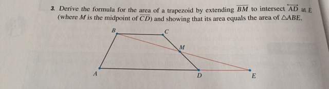 Solved Derive the formula for the area of a trapezoid by | Chegg.com