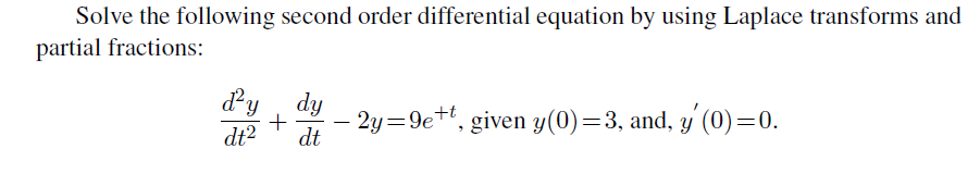 Solved Solve the following second order differential | Chegg.com