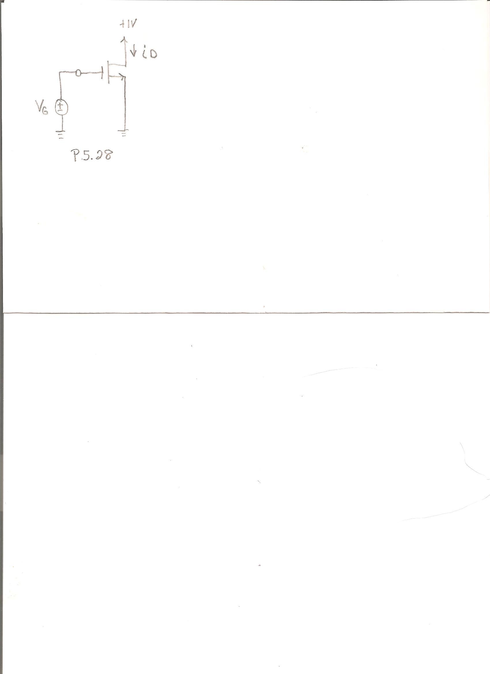 Solved The Nmos Transistor In Figure P5 28 Has Vt 0 4v Chegg Com