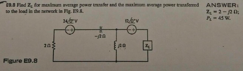 Solved Find Z_L for maximum average power transfer and the | Chegg.com