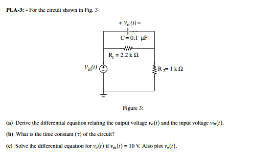 For the circuit shown in Fig. 1 Derive the | Chegg.com