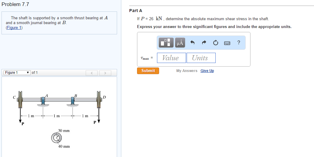 Solved The shaft is supported by a smooth thrust bearing at | Chegg.com