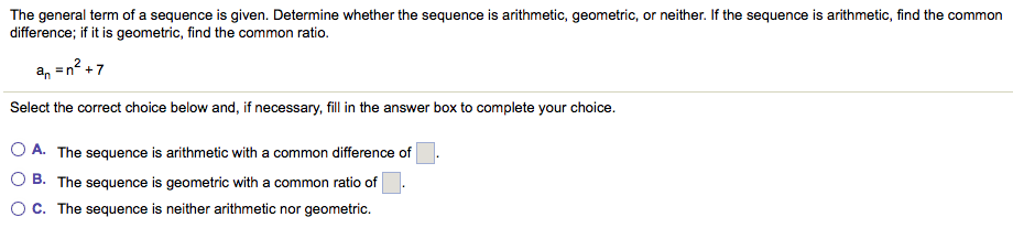 Solved The general term of a sequence is given. Determine | Chegg.com