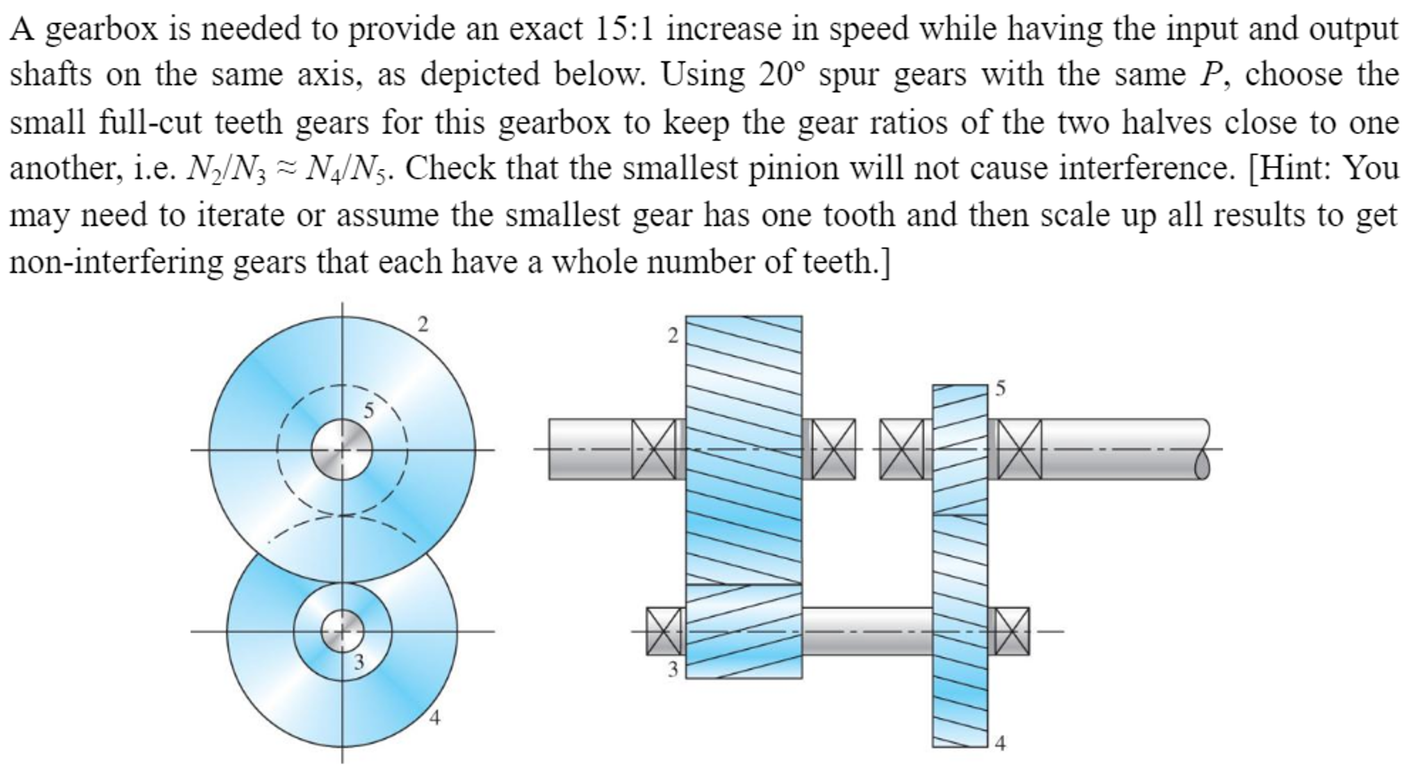 Solved A gearbox is needed to provide an exact 151 increase