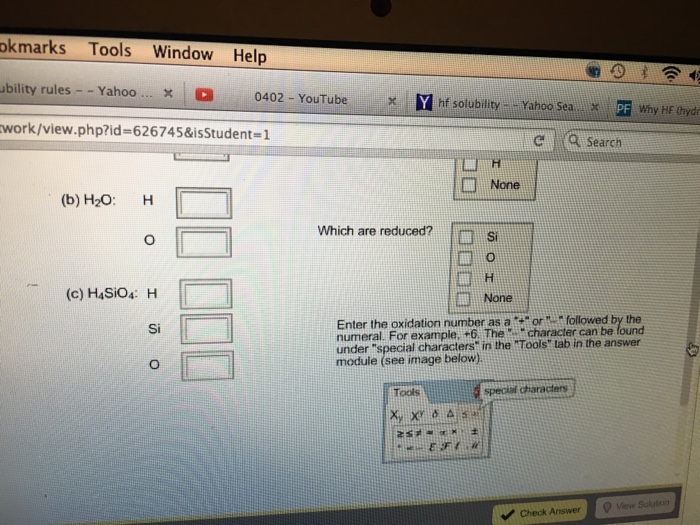 Solved C Q Search Determine The Oxidation Numbers Of Each Of Chegg Com