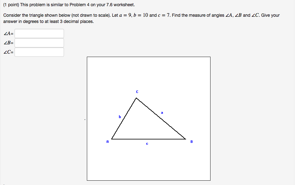 Solved Consider the triangle shown below (not drawn to | Chegg.com