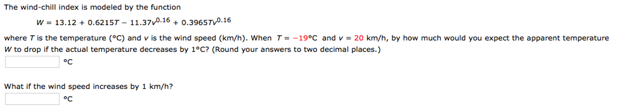 solved-the-wind-chill-index-is-modeled-by-the-function-w-chegg