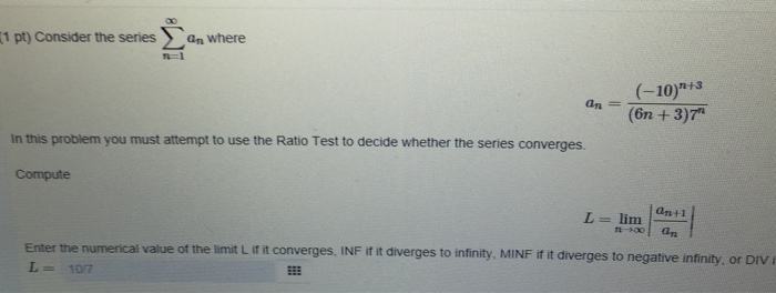 Solved consider the series Sigma n=1 to infinite an where | Chegg.com