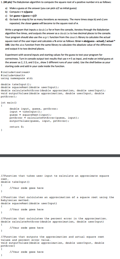 Solved I know how to do it from scratch, but I am having a | Chegg.com