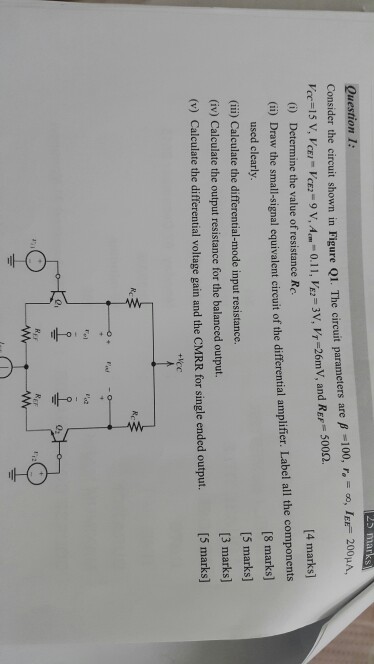 Solved Question 1 Consider the circuit shown in Figure Q1 | Chegg.com