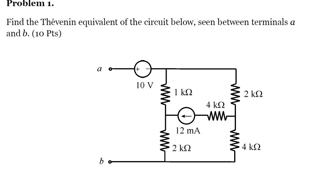 Solved Find the Thevenin equivalent of the circuit below, | Chegg.com