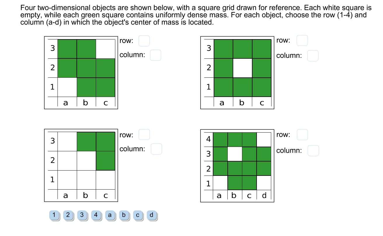 Solved Four twodimensional objects are shown below, with a