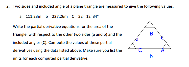 Solved Write the partial derivative equations for the area | Chegg.com