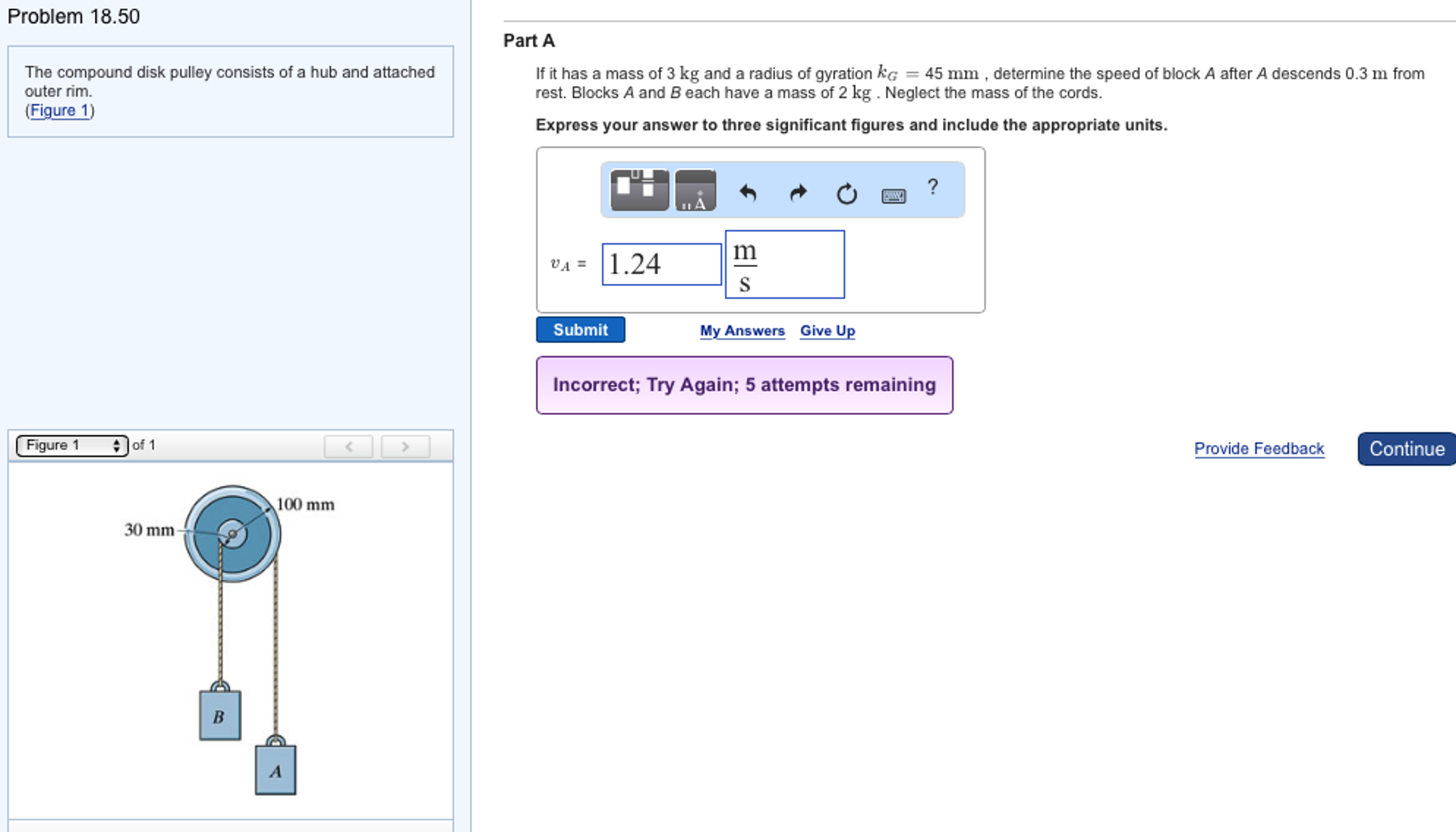 Solved The compound disk pulley consists of a hub and