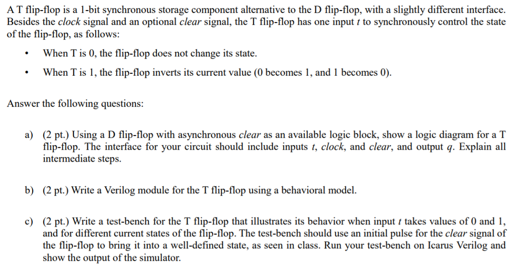 Asynchronous Clear Using a D flip-flop with asynchronous clear as an | Chegg.com