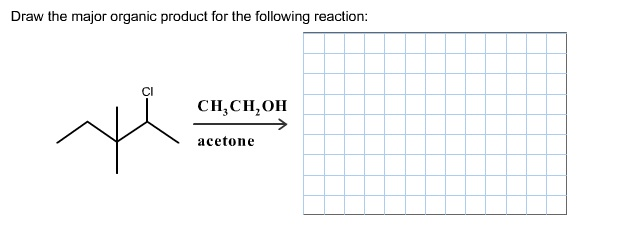 Solved Draw the major organic product for the following | Chegg.com