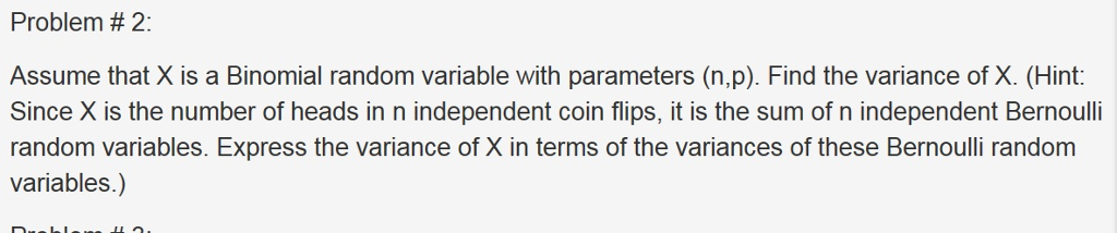 variance of coin flip