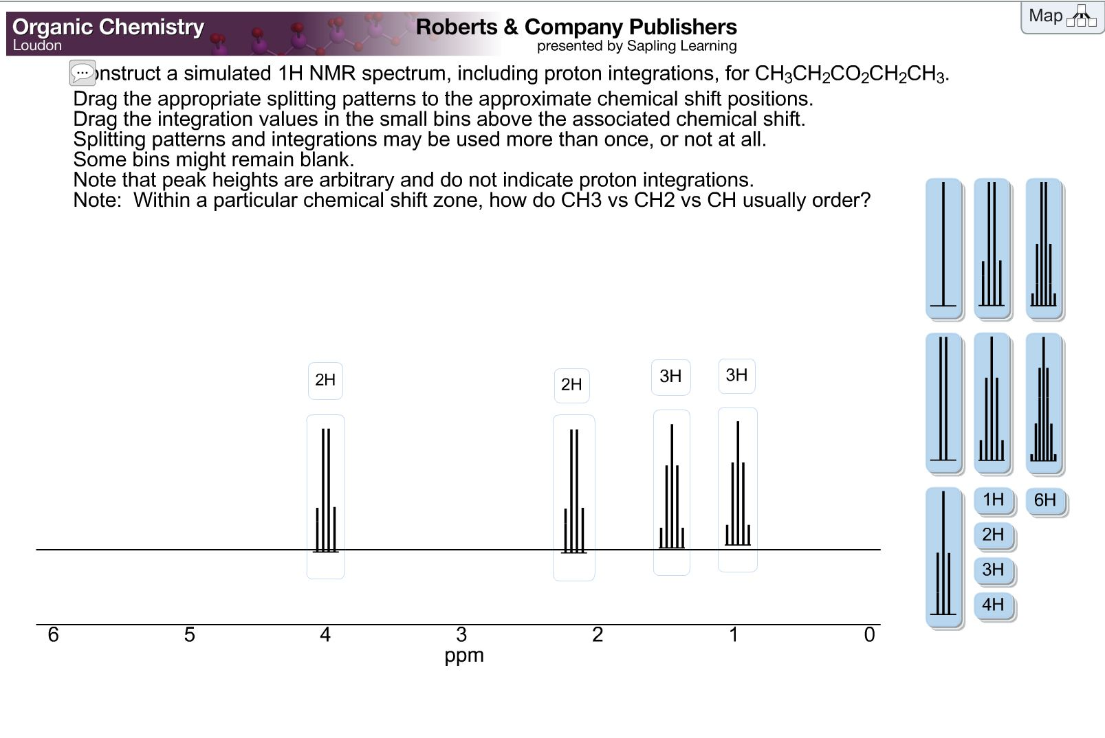 Solved Construct A Simulated 1H NMR Spectrum, Including | Chegg.com