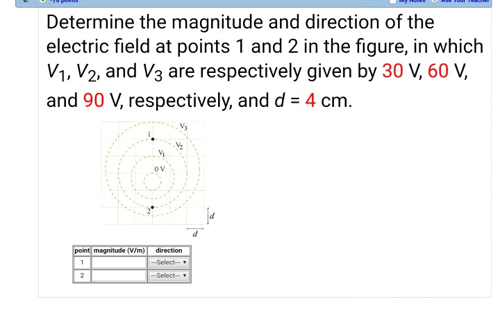 Solved Determine The Magnitude And Direction Of The Electric | Chegg.com