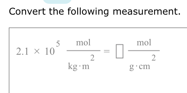 what is the conversion factor between cm2 and m2