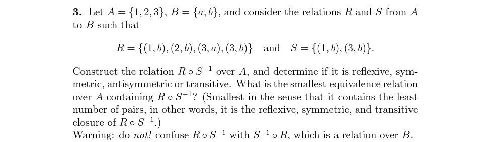 Solved 3. Let A = { 1, 2, 3), B To B Such That {a, B), And | Chegg.com