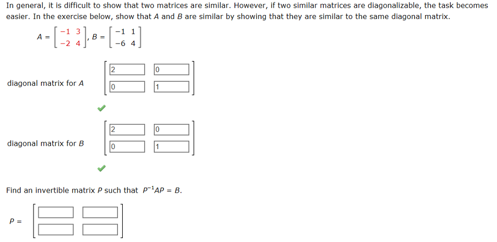 Solved In general, it is difficult to show that two matrices