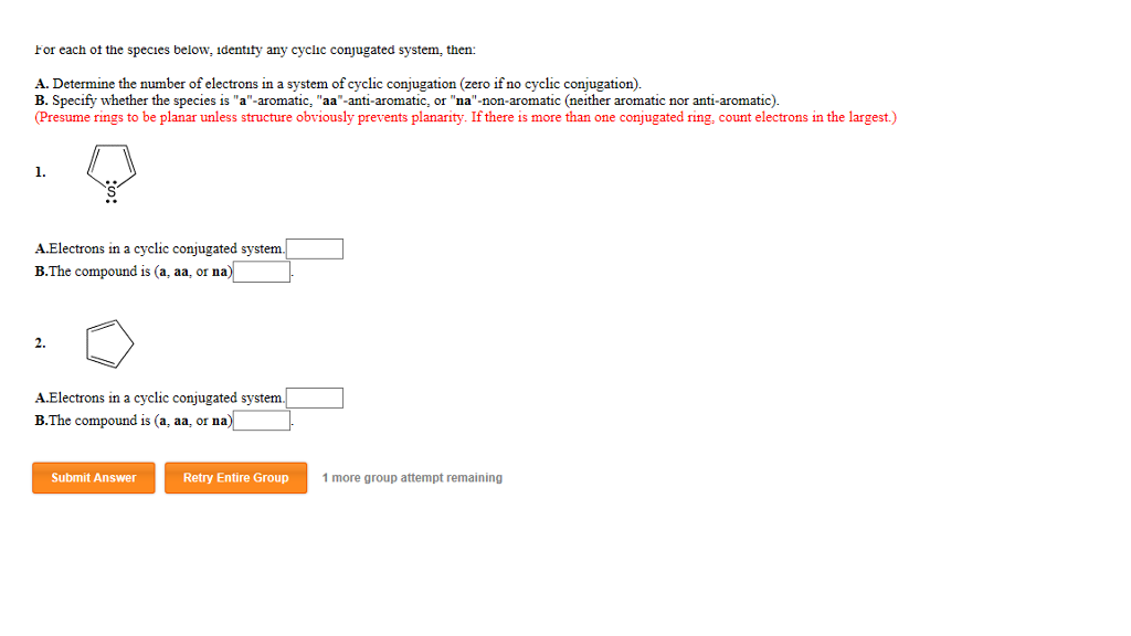 Solved For each of the species below identify any cyclic | Chegg.com