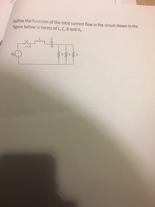 Solved Define the function of the total current flow in the