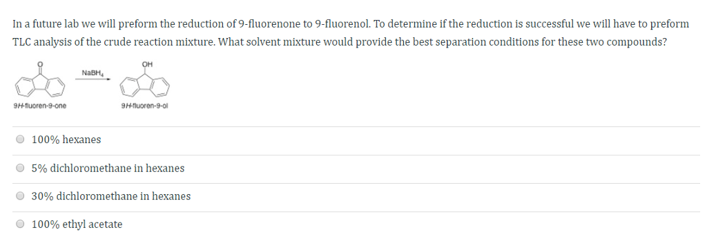Solved In a future lab we will preform the reduction of | Chegg.com