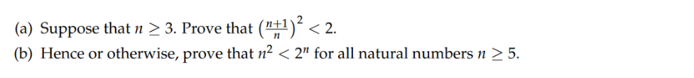 Solved (a) Suppose that n ? 3. Prove that (n )2 ? 2. (b) | Chegg.com