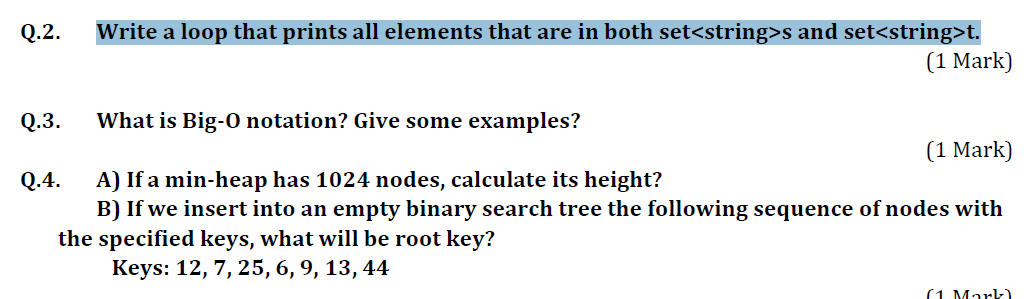 Solved Q.2. Write a loop that prints all elements that are | Chegg.com