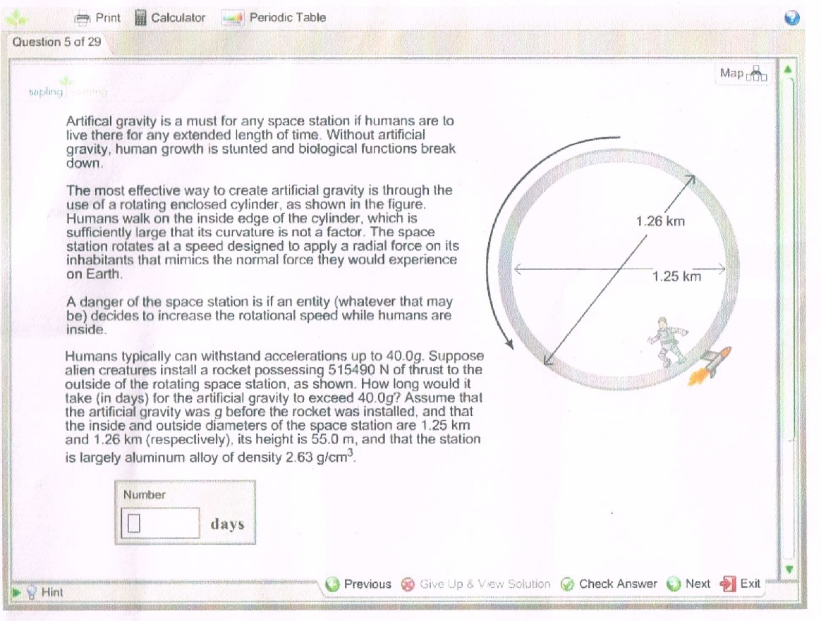 Solved Artifical gravity is a must for any space station if