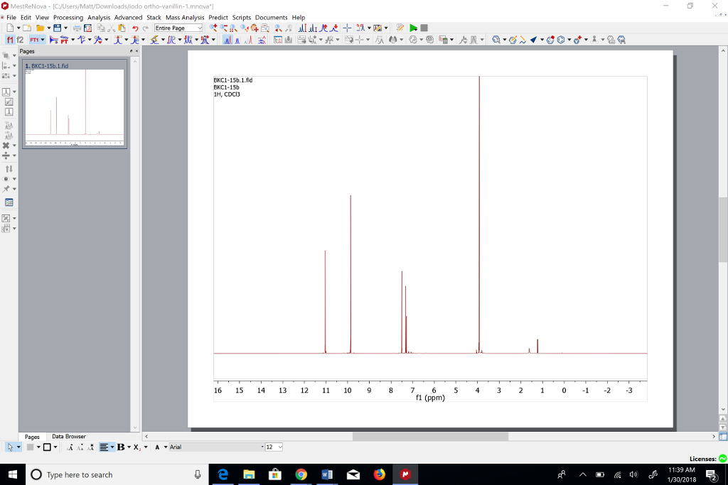 mestrenova analyze area of stack