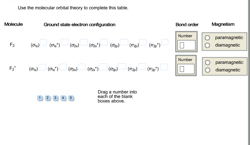 Use Molecular Orbital Theory To Complete The Ground Cheggcom