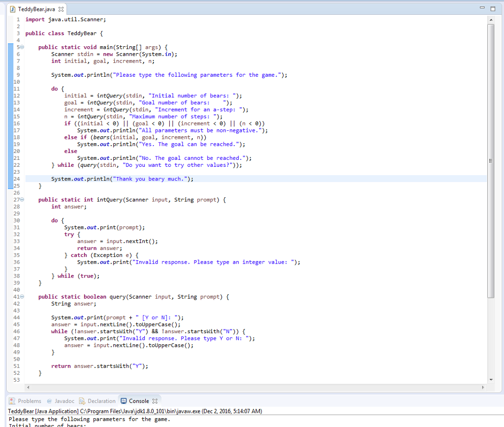 Solved Write a recursive method public static int teddy(int | Chegg.com