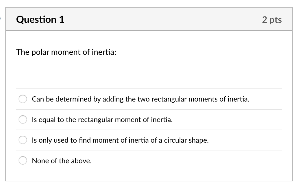 polar moment of inertia circle equation